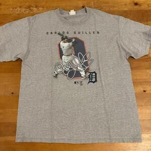 Vintage Detroit Tigers MLB  Baseball Shirt Mens XL Gray Carlos Guillen Tee